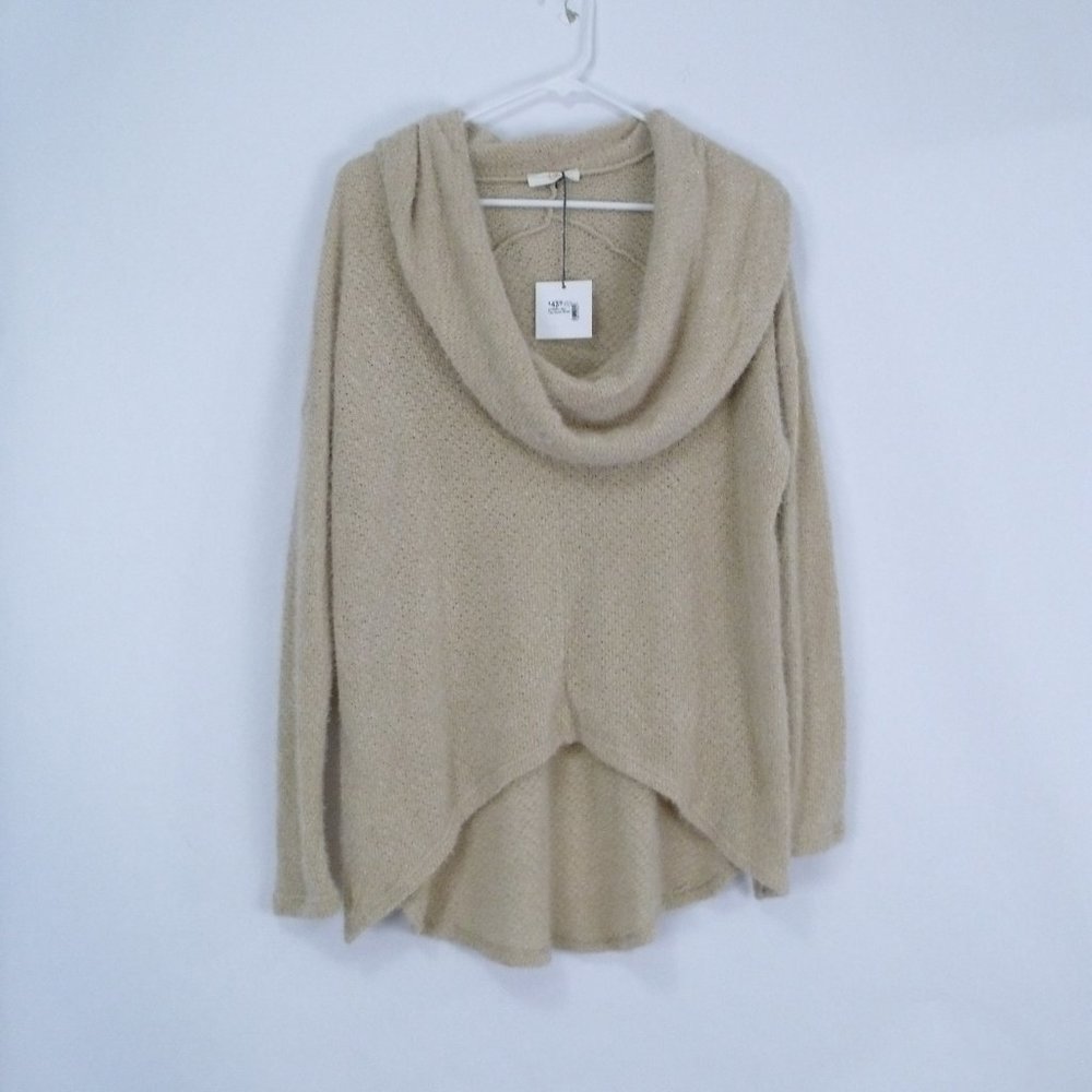 Chrysanthemum Cowl Neck High Low Hem Sweater S